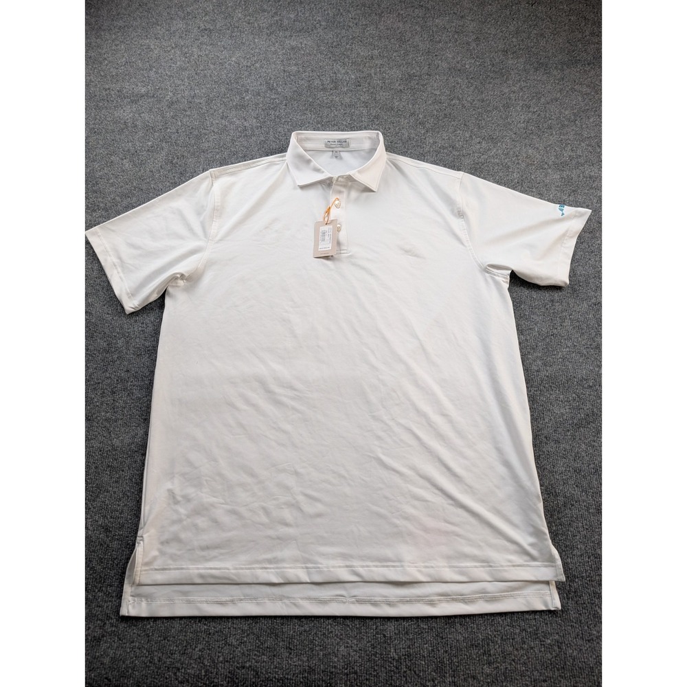 Peter Millar Crown Sport Golf Polo Shirt XL White NWT Skull Button The (Bridge)